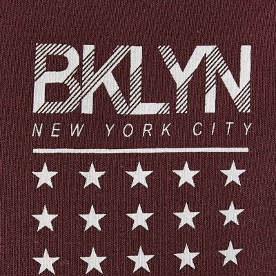 Boys burgundy &#39;Bklyn&#39; print T-shirt